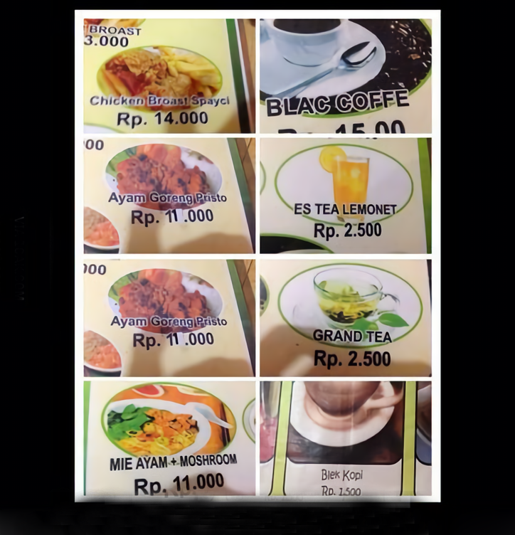 Tulisan Menu Makanan Yang Bikin Gagal Paham