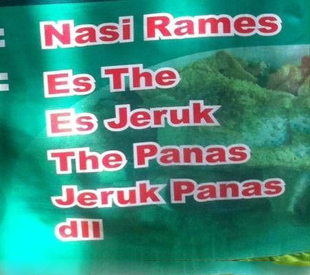 Tulisan Menu Makanan Yang Bikin Gagal Paham
