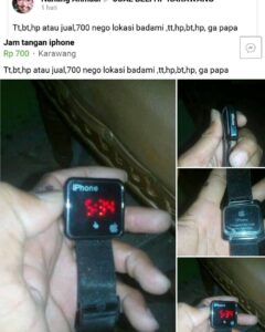 3. Baru tahu ada iPhone bentuknya jam. Mungkin yang replika gak bisa bedakan mana iPhone dan mana Apple Watch